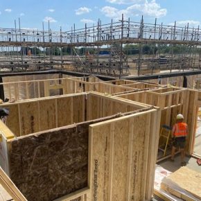 Pinewood Structures using West Fraser SterlingOSB Zero across its offsite systems